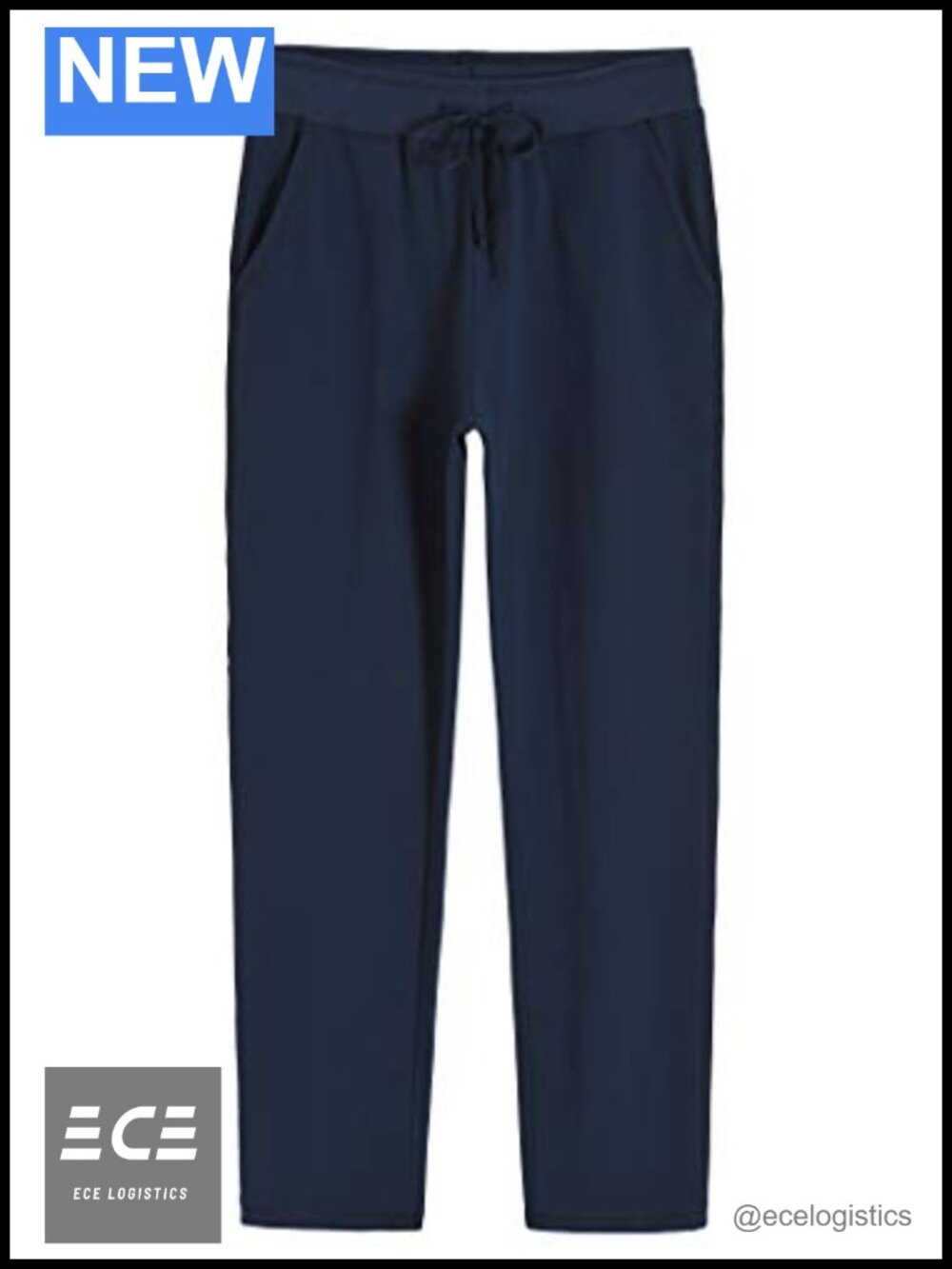Cotton Sweatpants with Pockets Elastic Waist Drawstring Joggers